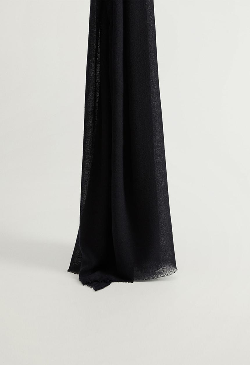 MANGO - Feather scarf - black