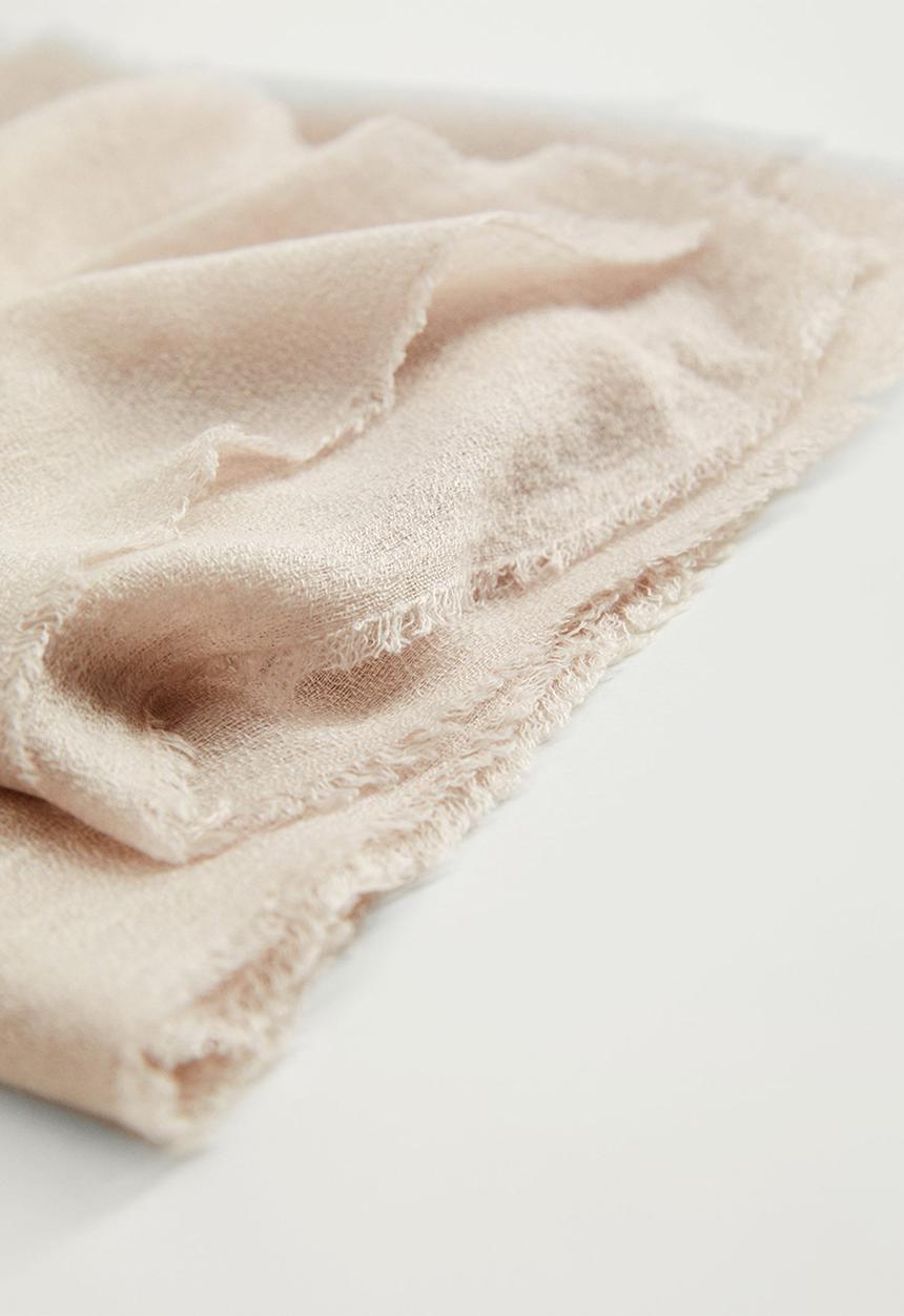 MANGO - Feather scarf - light brown