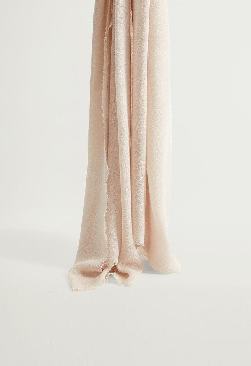 MANGO - Feather scarf - light brown
