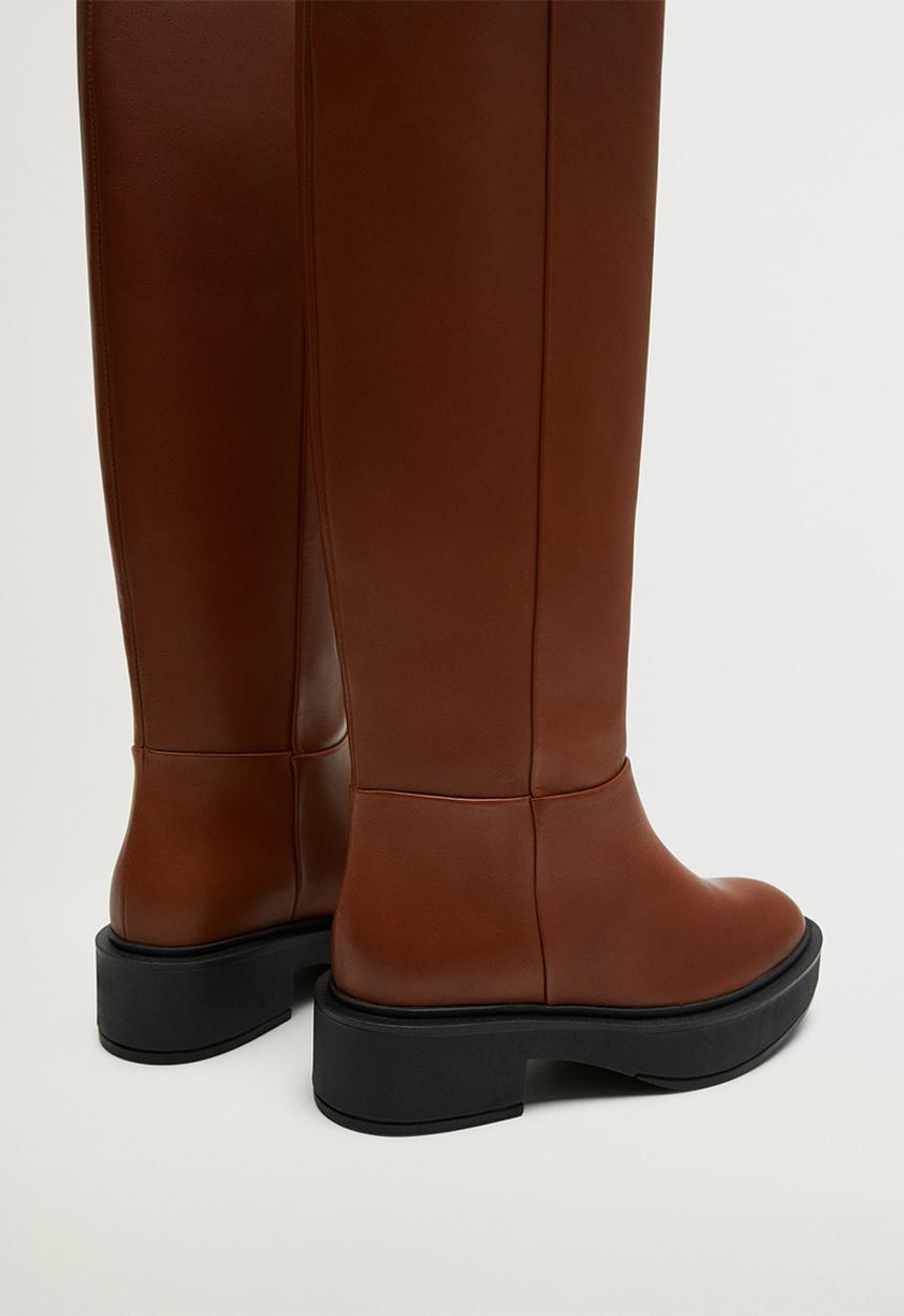 MANGO - Funk leather boot - medium brown