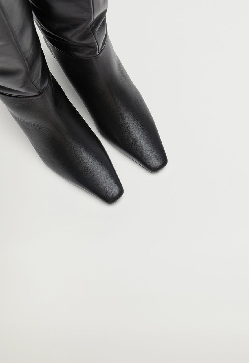 MANGO - Fuego leather boot - black
