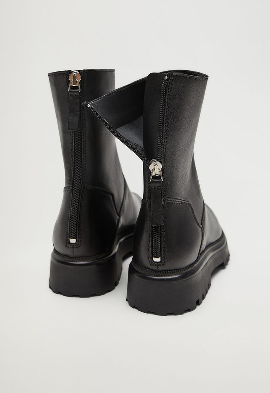 MANGO - Hector leather boot - black