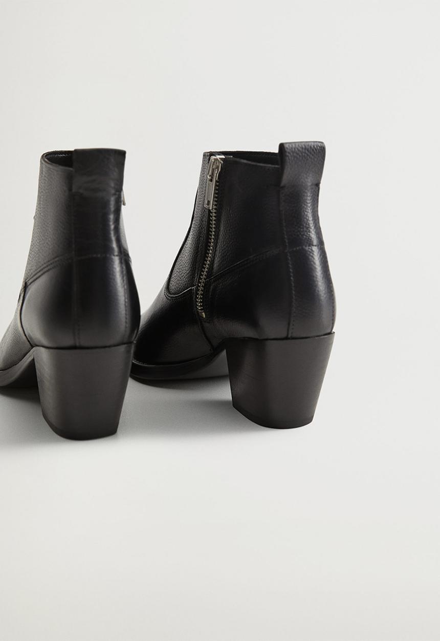 MANGO - Celi leather ankle boot - black