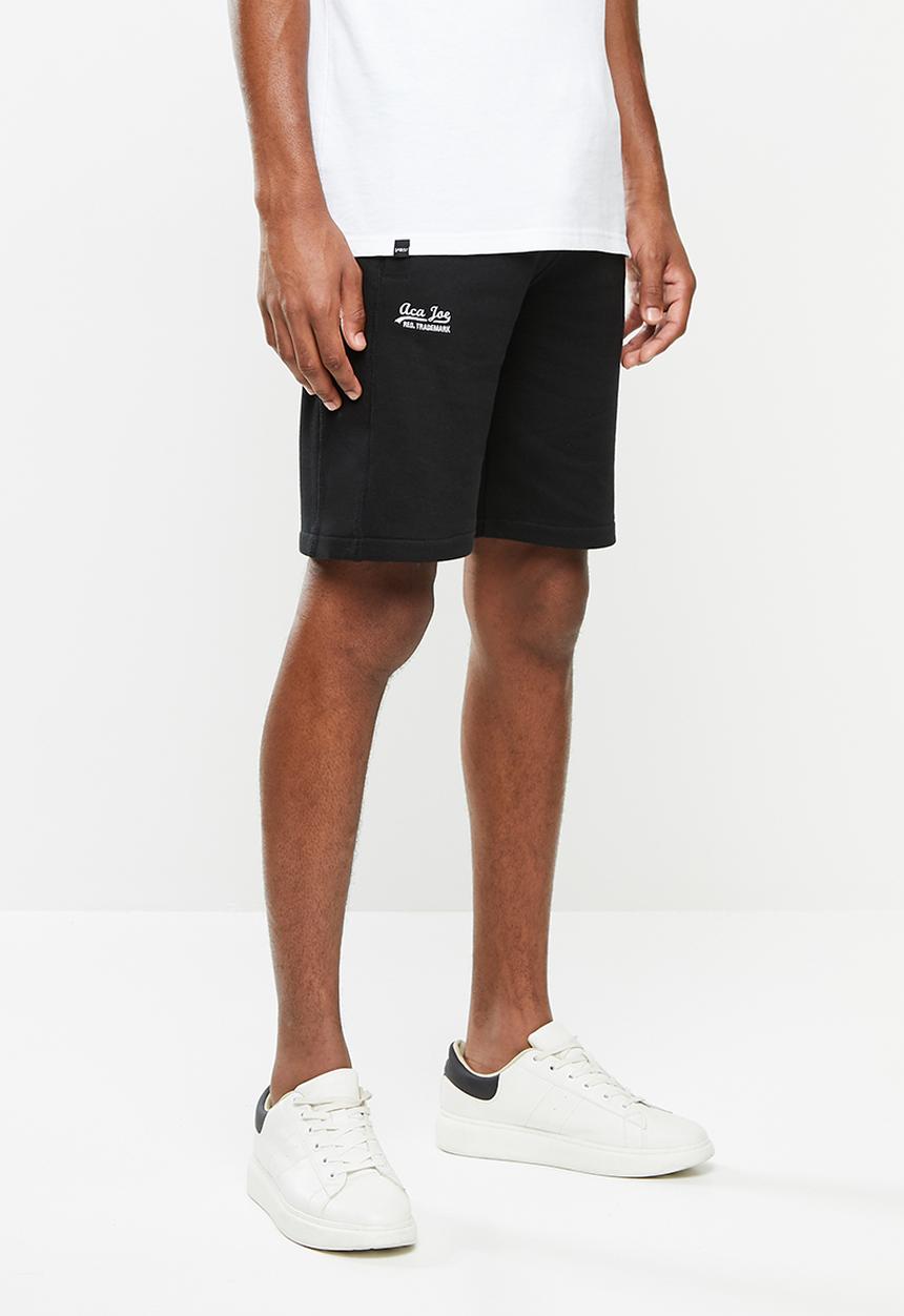 Aca Joe - Aca joe unbrushed fleece shorts - black