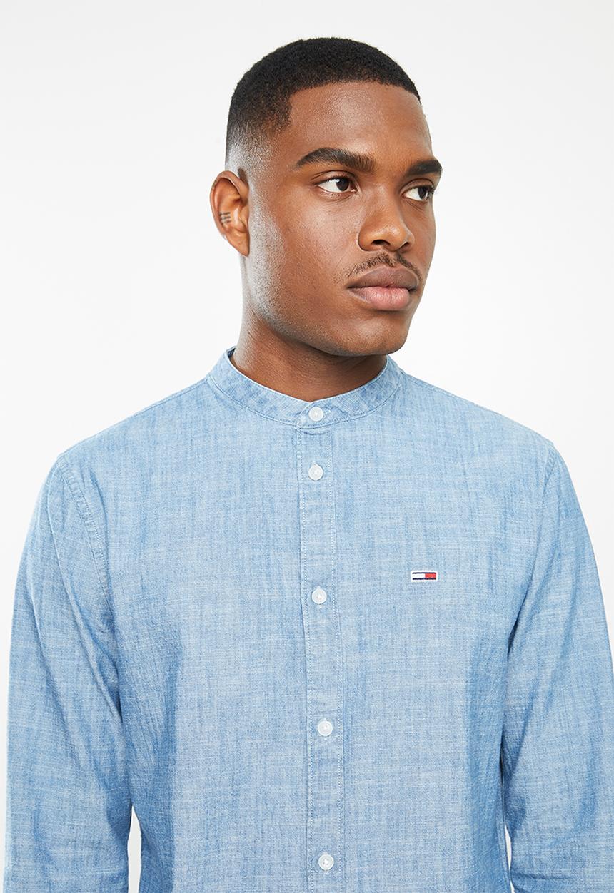 Tommy Hilfiger - Tjm chambray mao shirt - blue