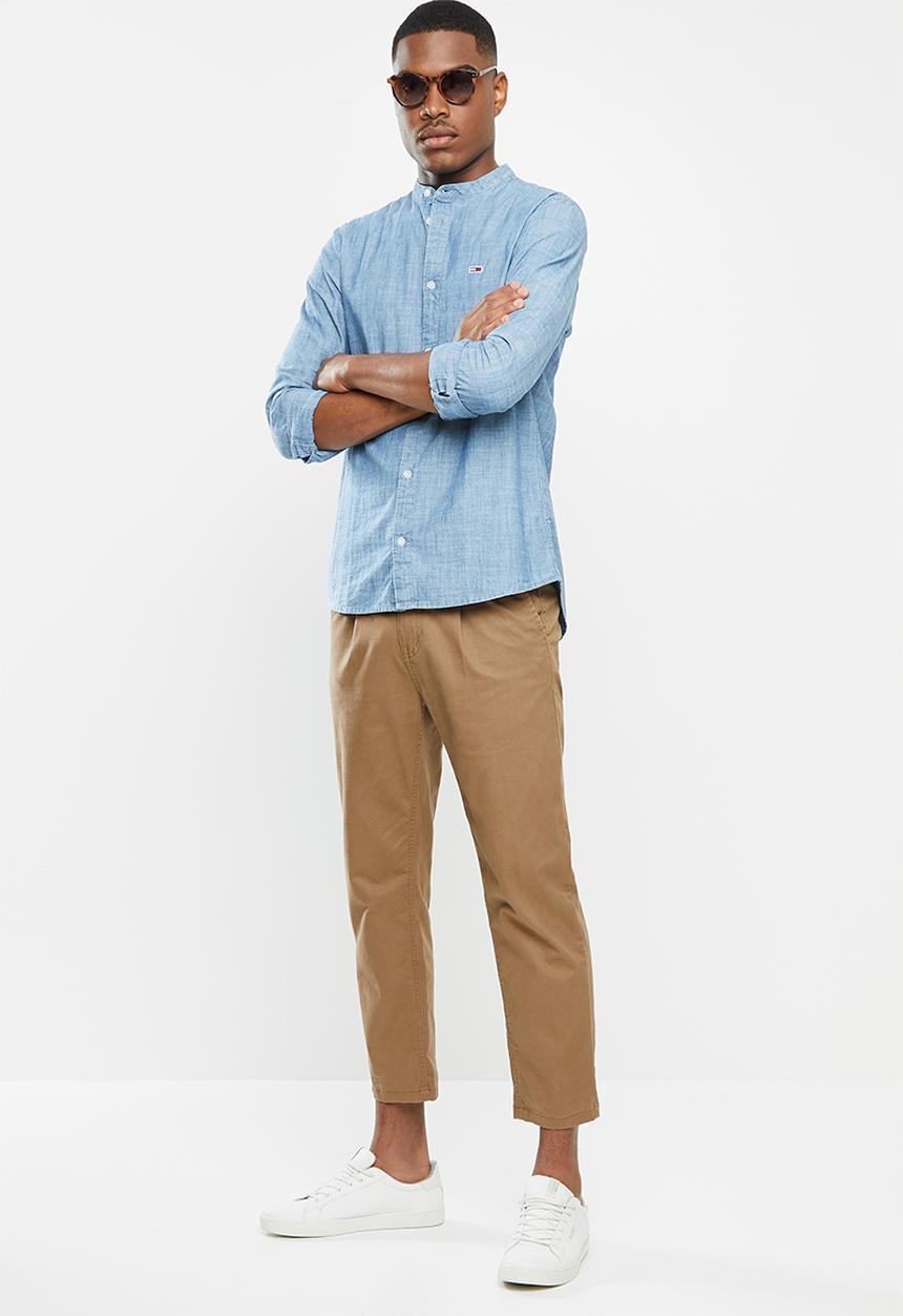 Tommy Hilfiger - Tjm chambray mao shirt - blue
