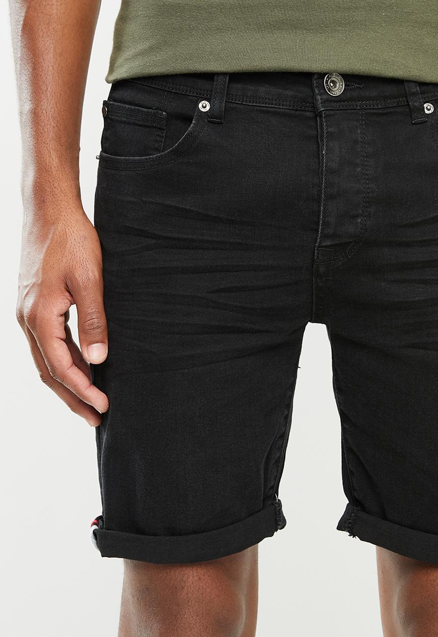 Aca Joe - Aca joe styled denim shorts - black 