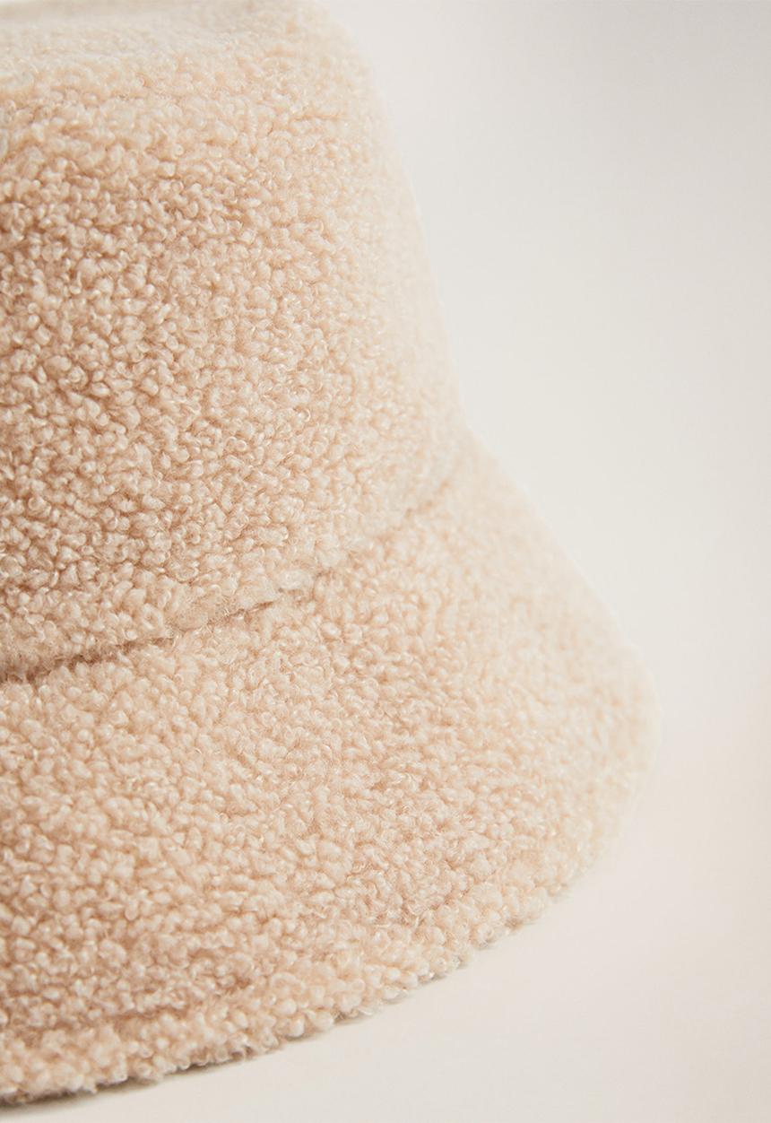 MANGO - Hat teddy - medium brown