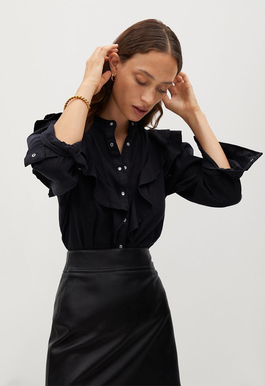 MANGO - Skirt simple - black
