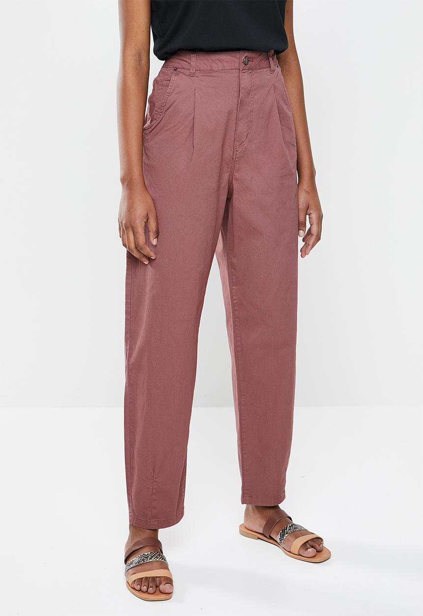 Vero Moda - Rosanna high rise barrel pleat - rose brown