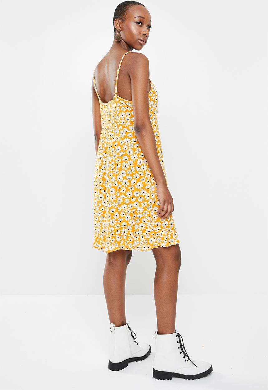 Cotton On - Woven Kiara tie front mini dress - orange 