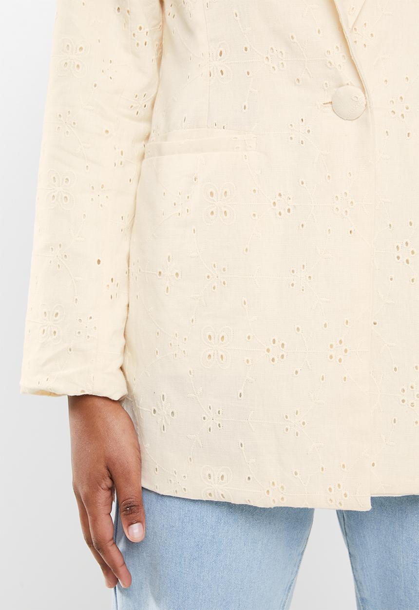 Cotton On - Broderie blazer - neutral 