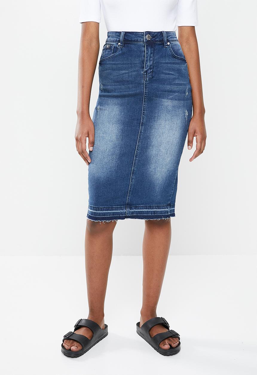 Aca Joe - Aca joe lds denim skirt - dark wash