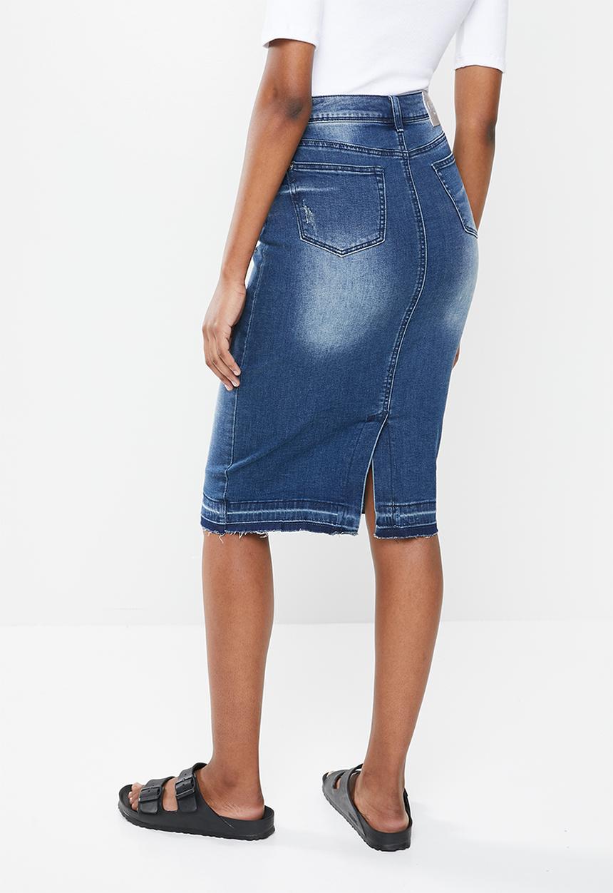 Aca Joe - Aca joe lds denim skirt - dark wash