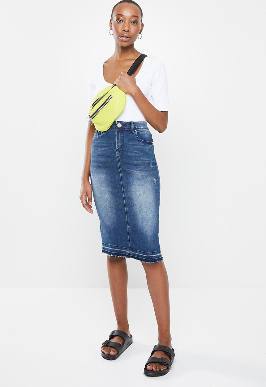 Aca Joe - Aca joe lds denim skirt - dark wash