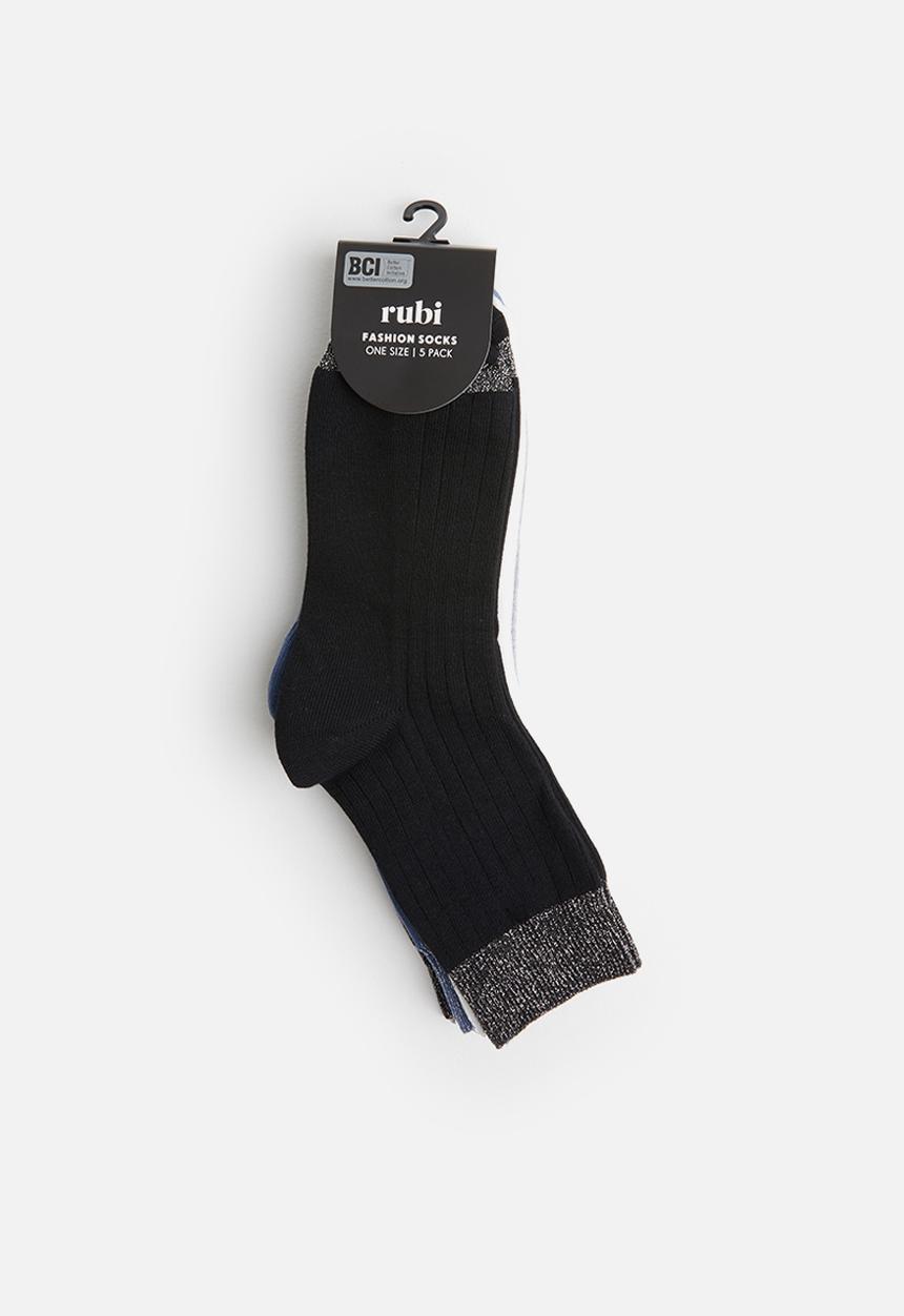 Cotton On - 5 Pack sparkle rib sock - multi 
