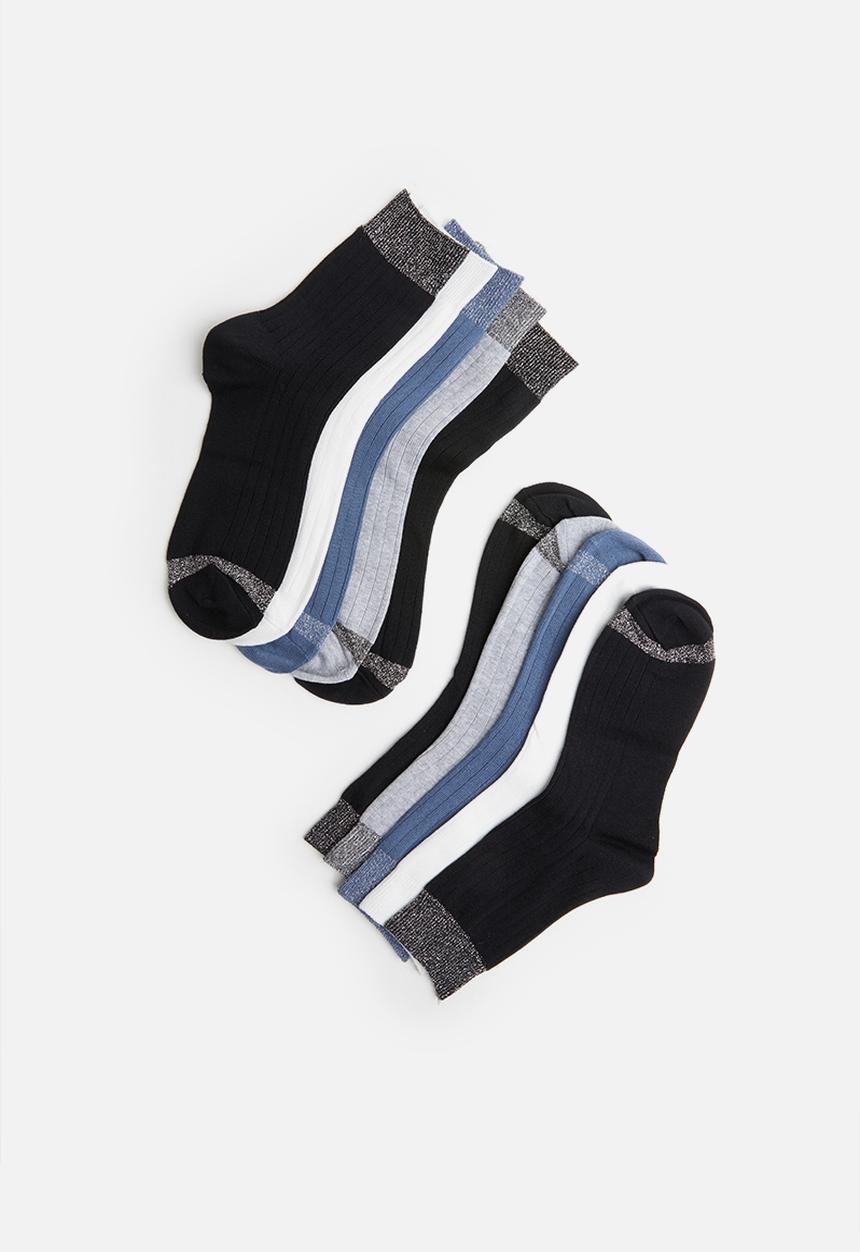 Cotton On - 5 Pack sparkle rib sock - multi 