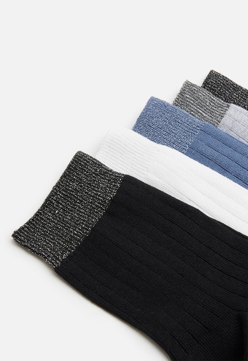 Cotton On - 5 Pack sparkle rib sock - multi 