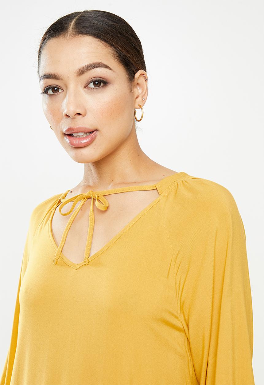 edit - Wide hem gyspy maxi dress - yellow