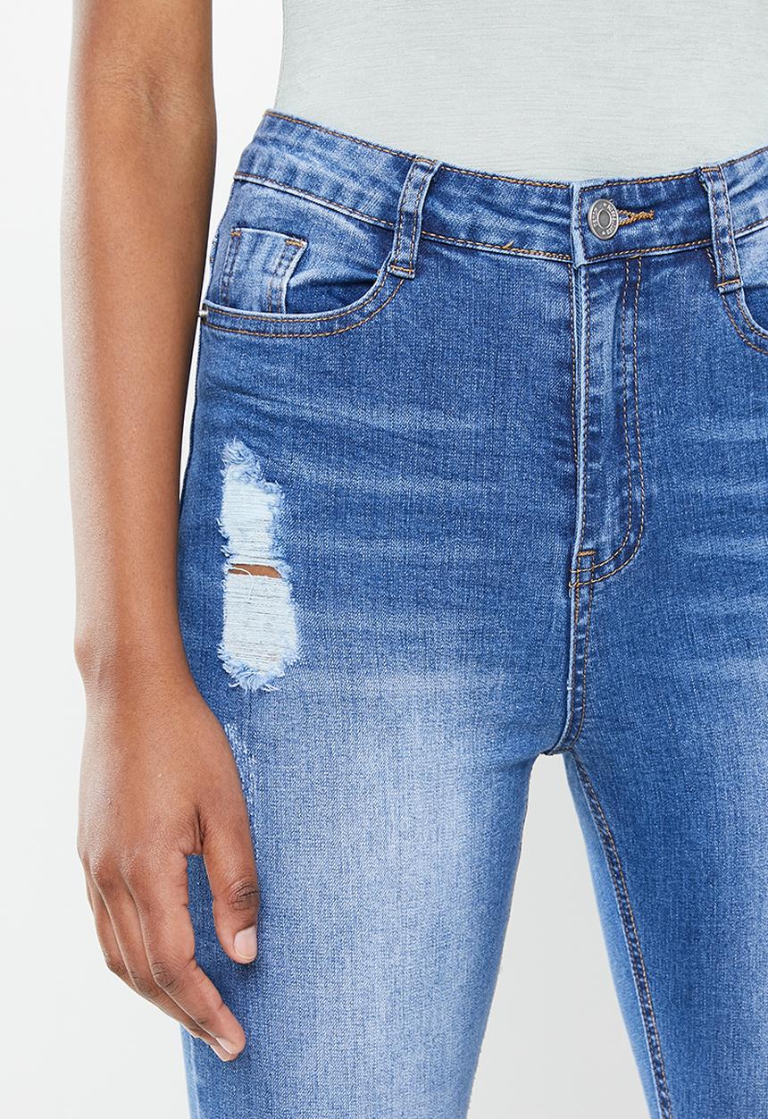 Missguided - Sinner clean distressed skinny - blue
