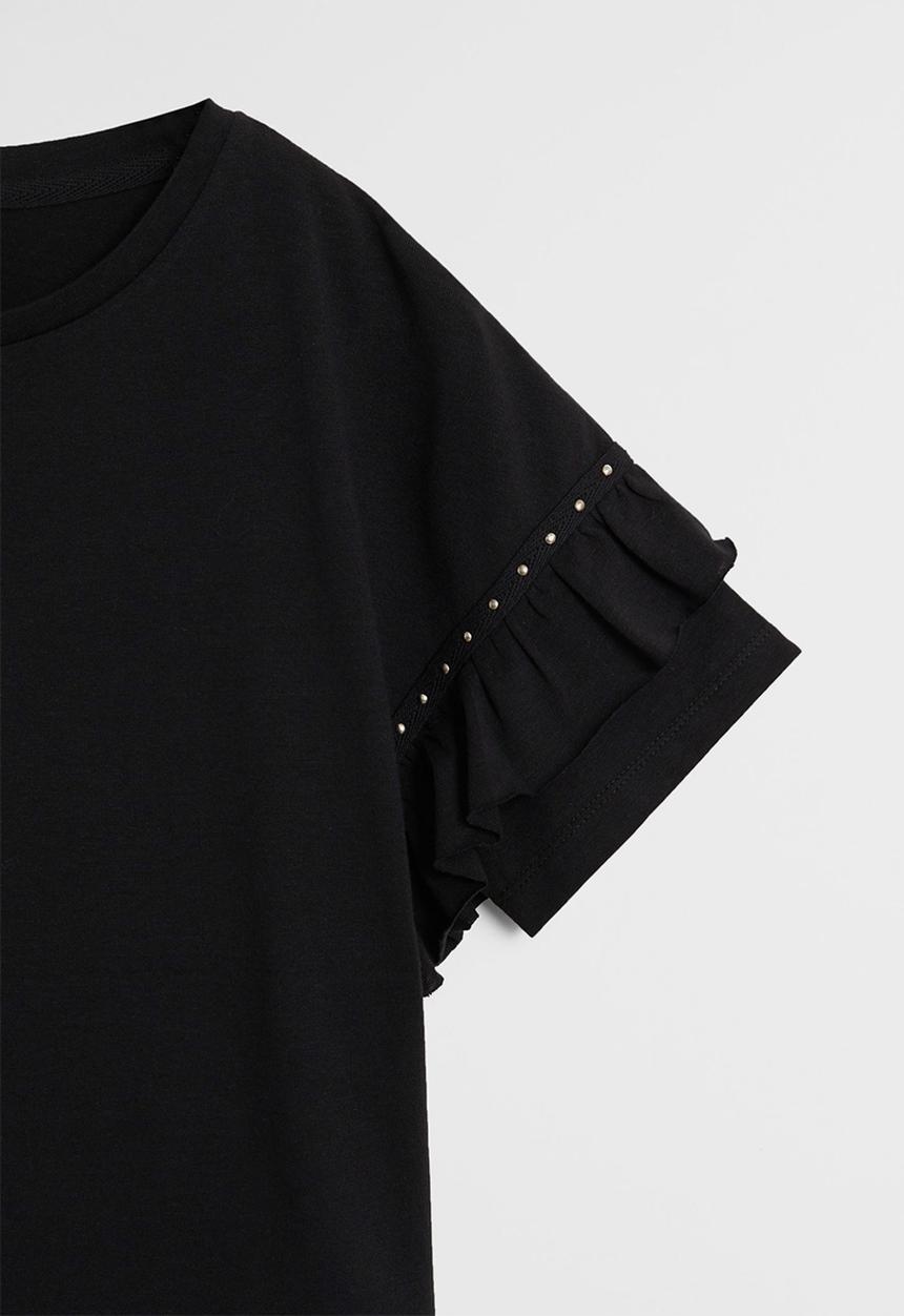 MANGO - Stud short sleeve tee - black