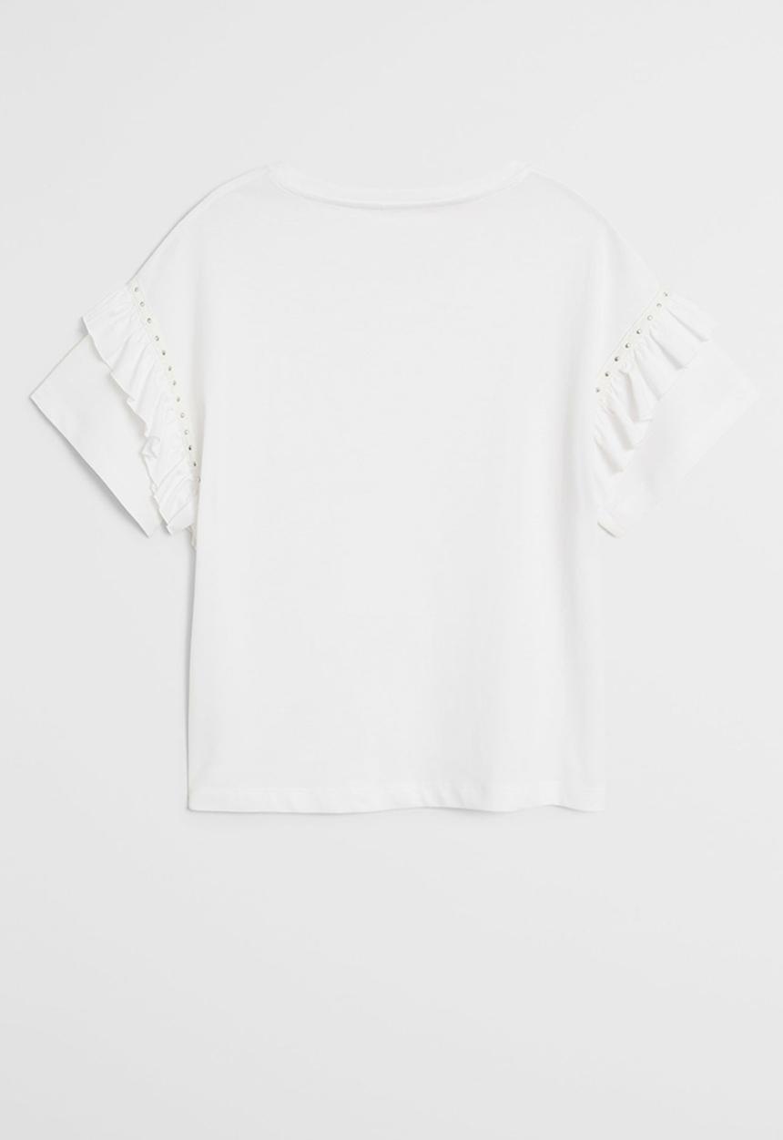 MANGO - Stud short sleeve tee - natural