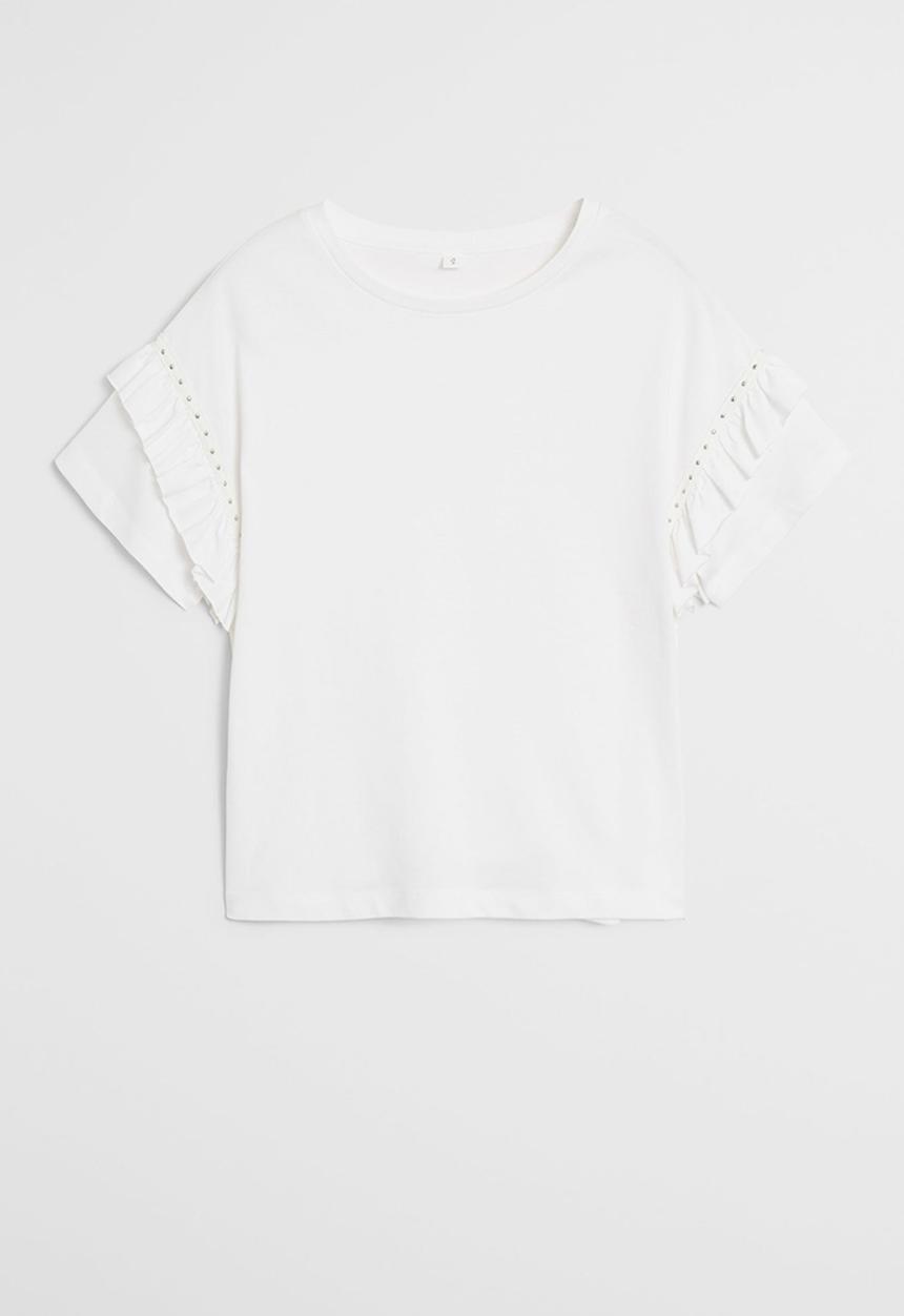 MANGO - Stud short sleeve tee - natural