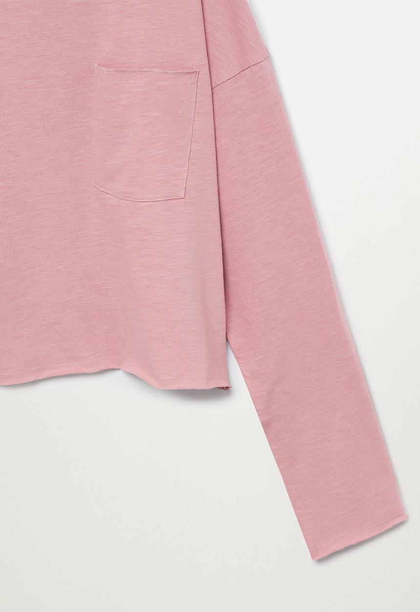 MANGO - Long side pocket long sleeve tee - pink
