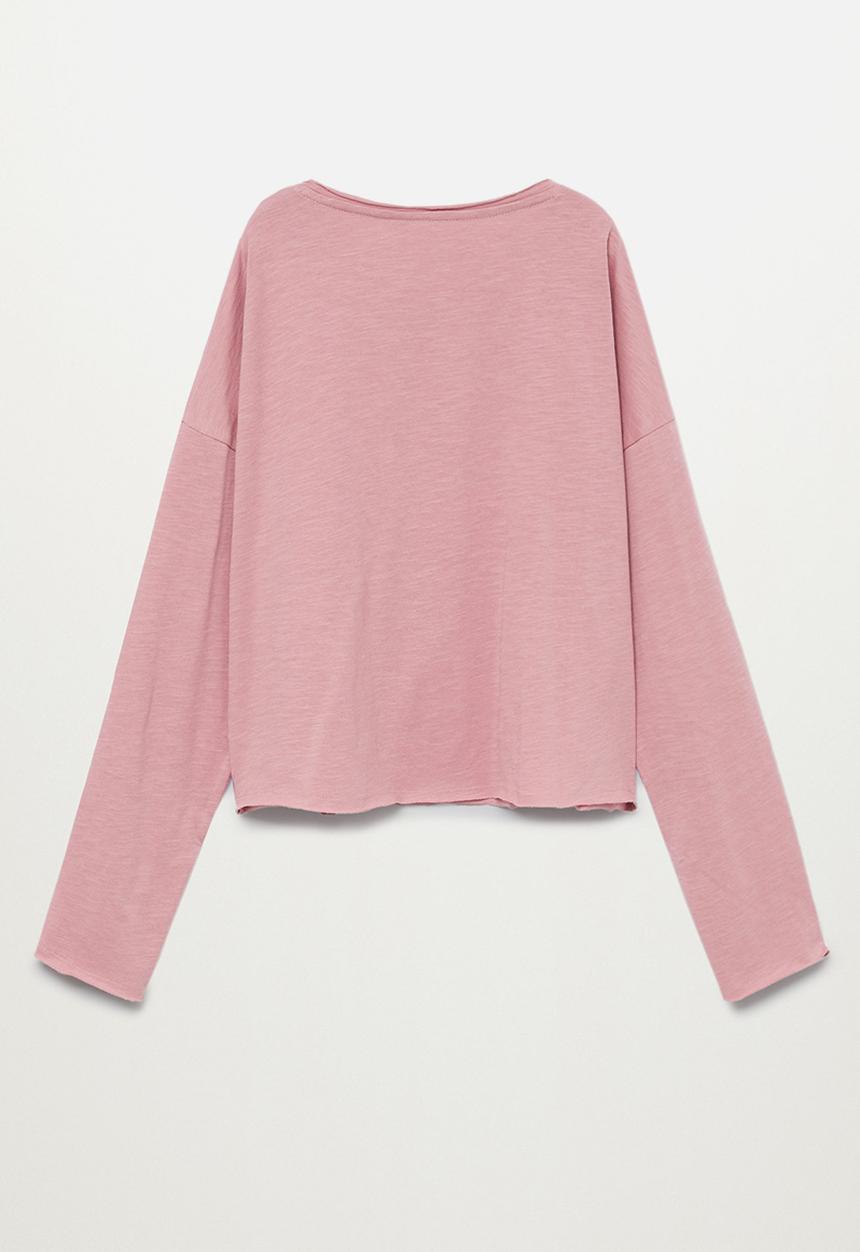 MANGO - Long side pocket long sleeve tee - pink