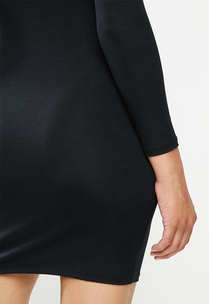 Blake - Wrap bodice mini dress - black