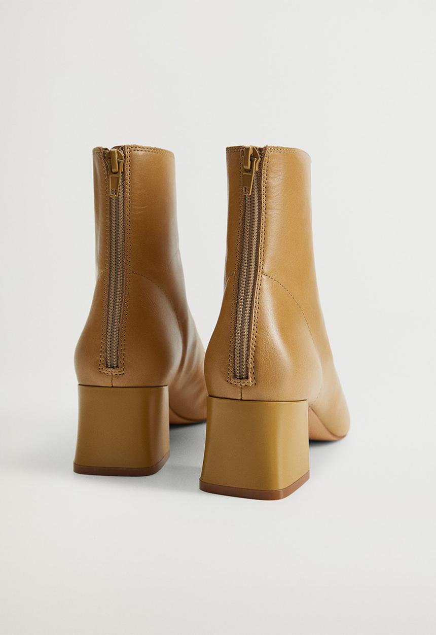 MANGO - Sol leather ankle boot - tan