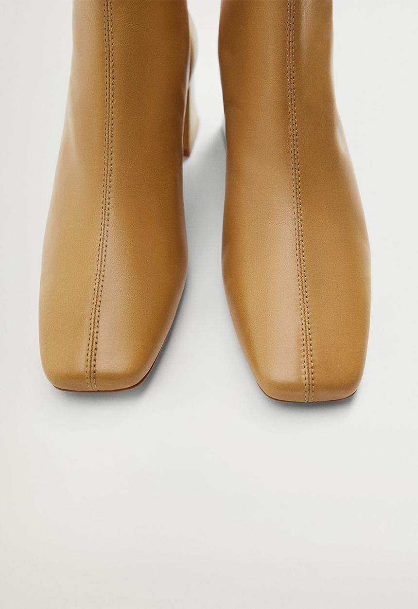 MANGO - Sol leather ankle boot - tan