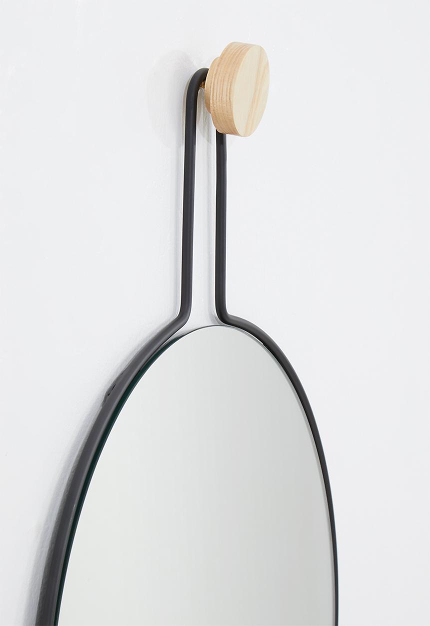 Sixth Floor - Milo round mirror - black