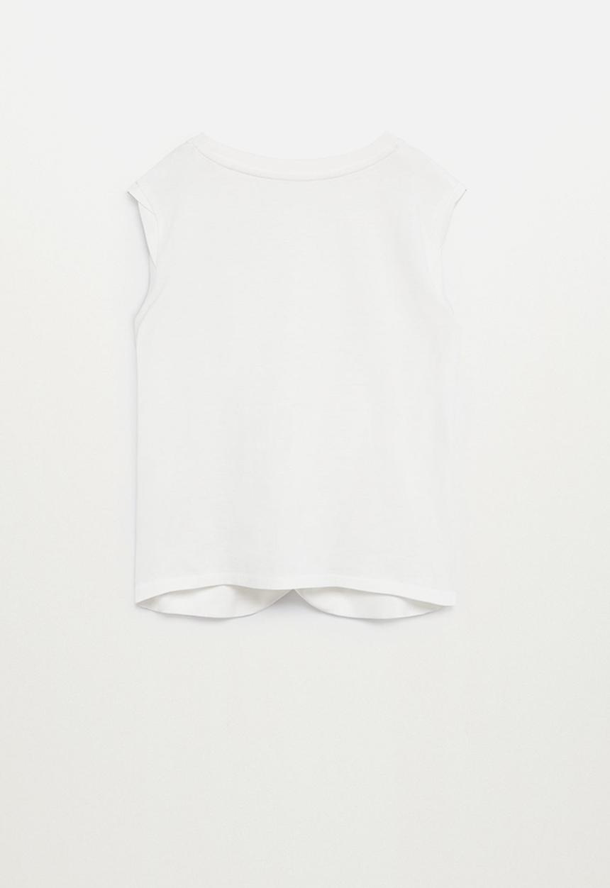MANGO - Curl short sleeve tee - off white