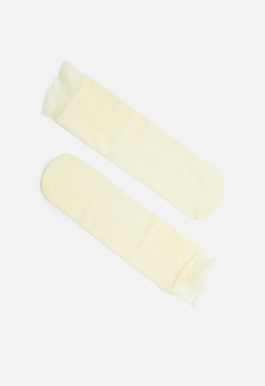 Cotton On - Sheer frilled ankle sock - yellow