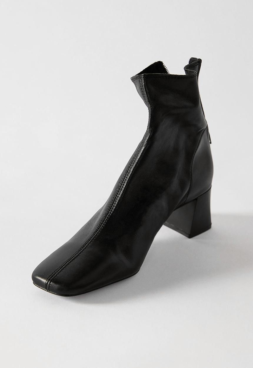 MANGO - Sol leather ankle boot - black