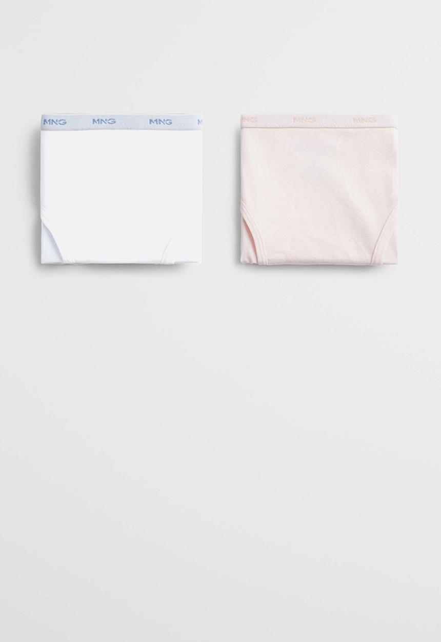 MANGO - Loganb 2 pack briefs - pink & white 