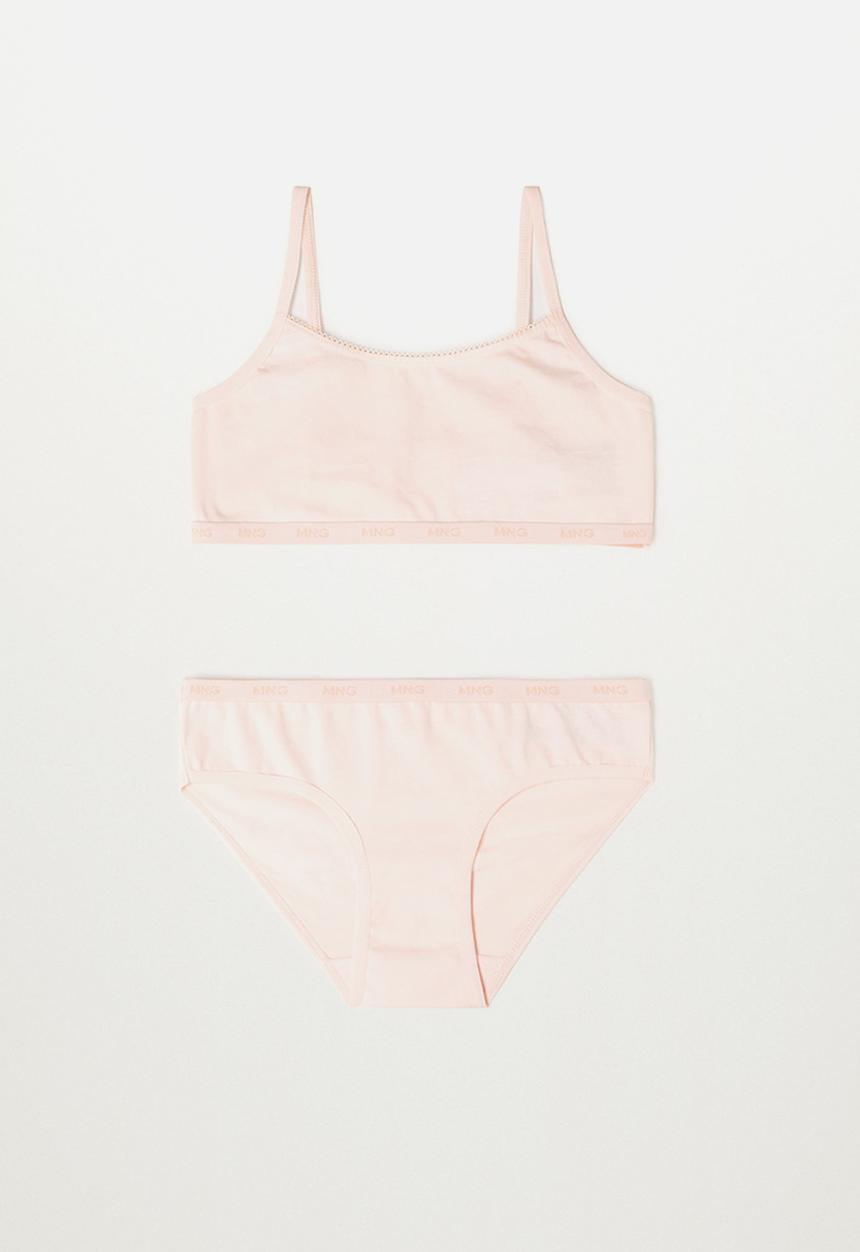 MANGO - Loganb 2 pack briefs - pink & white 