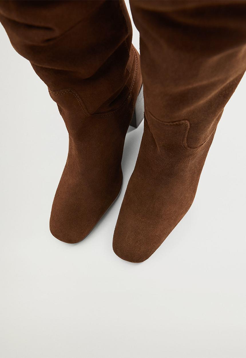 MANGO - Week suede boot - dark brown