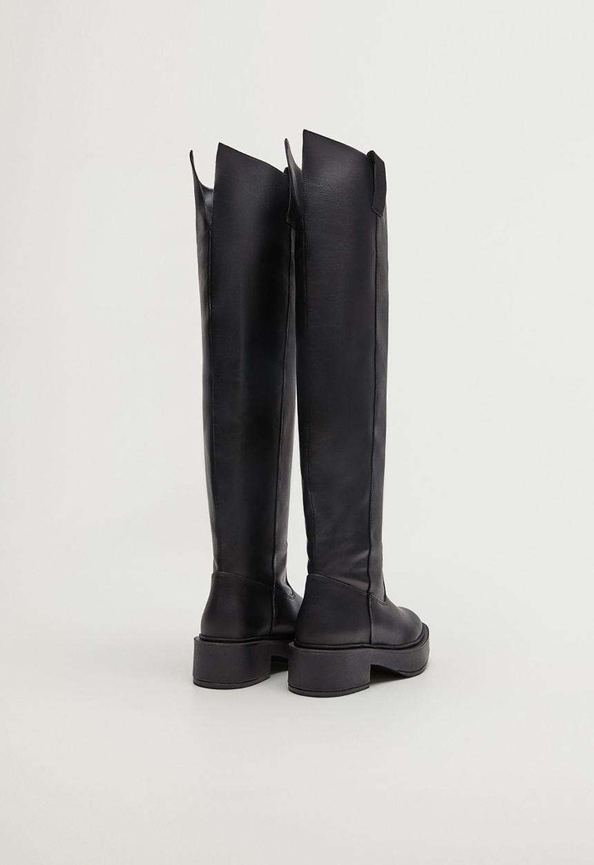MANGO - Sora leather boot - black