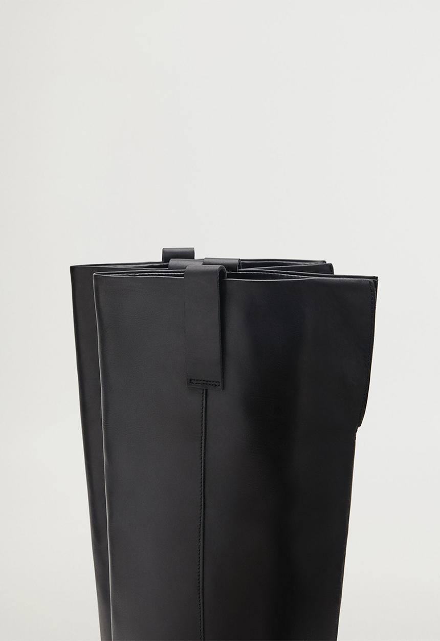 MANGO - Sora leather boot - black