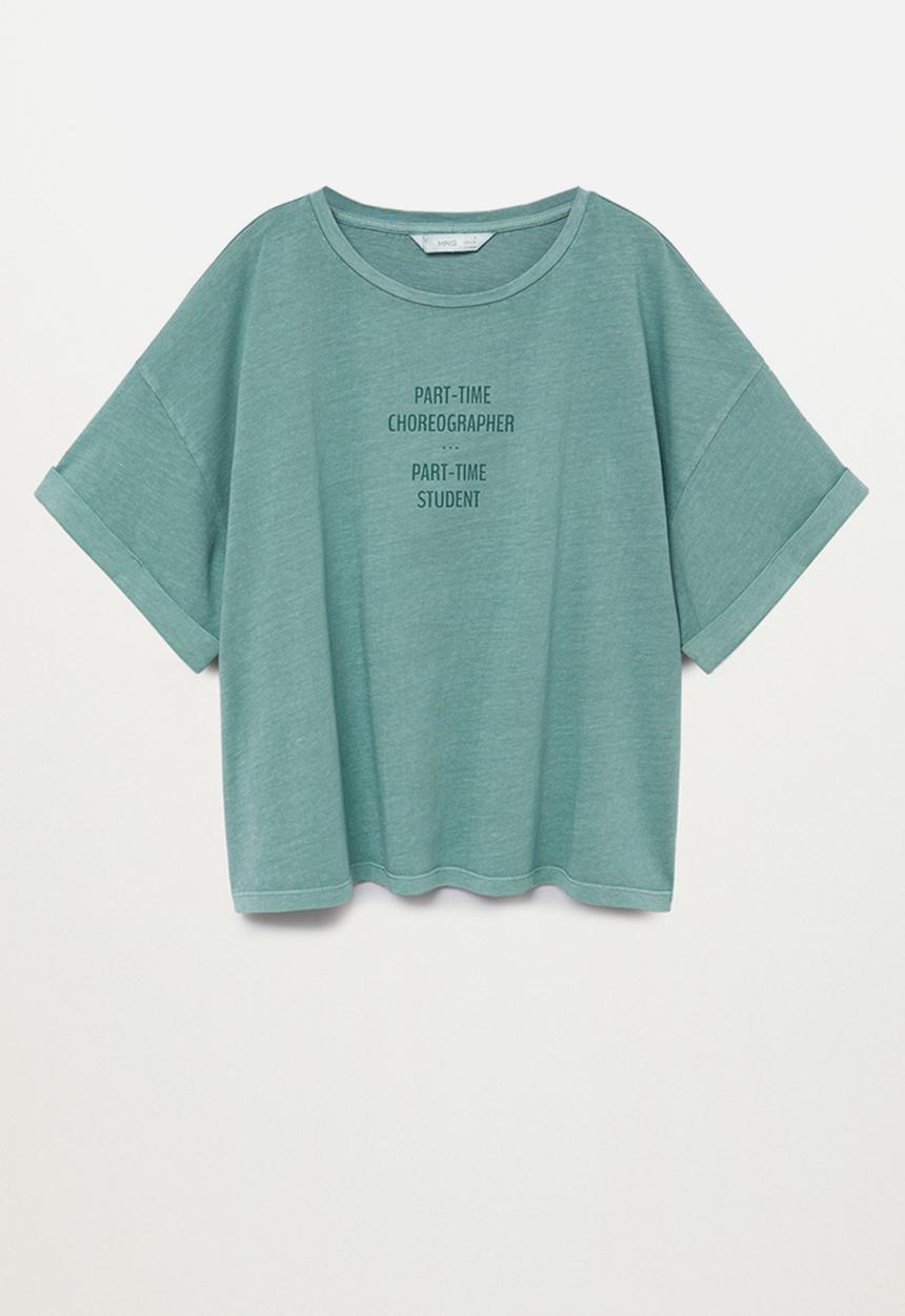 MANGO - Lounge short sleeve tee - green