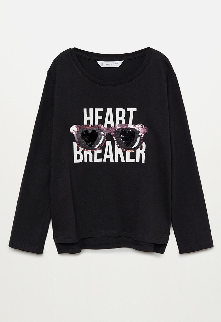 MANGO - Lolly long sleeve tee - black
