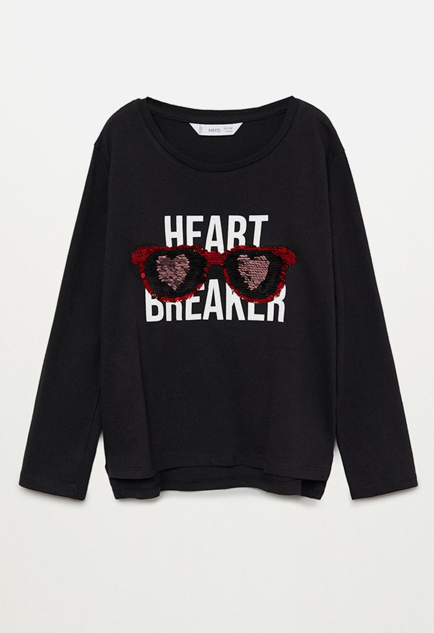 MANGO - Lolly long sleeve tee - black