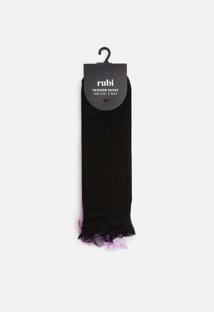 Cotton On - 5Pack sheer frilled ankle sock - multi