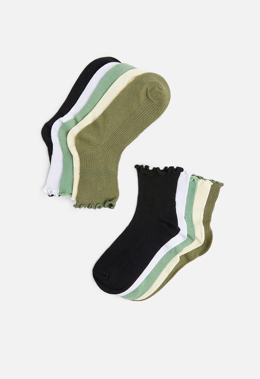 Cotton On - 5Pack frill quarter crew sock - multi