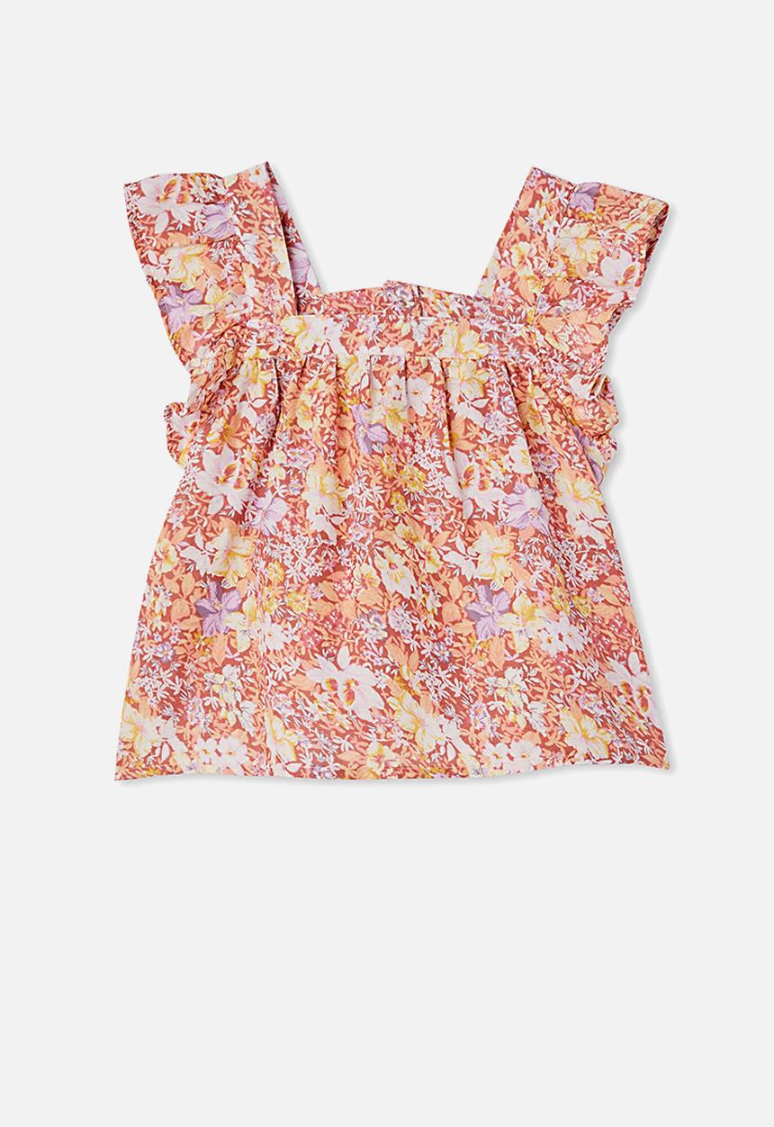 Cotton On - Perri ruffle sleeve top - multi 