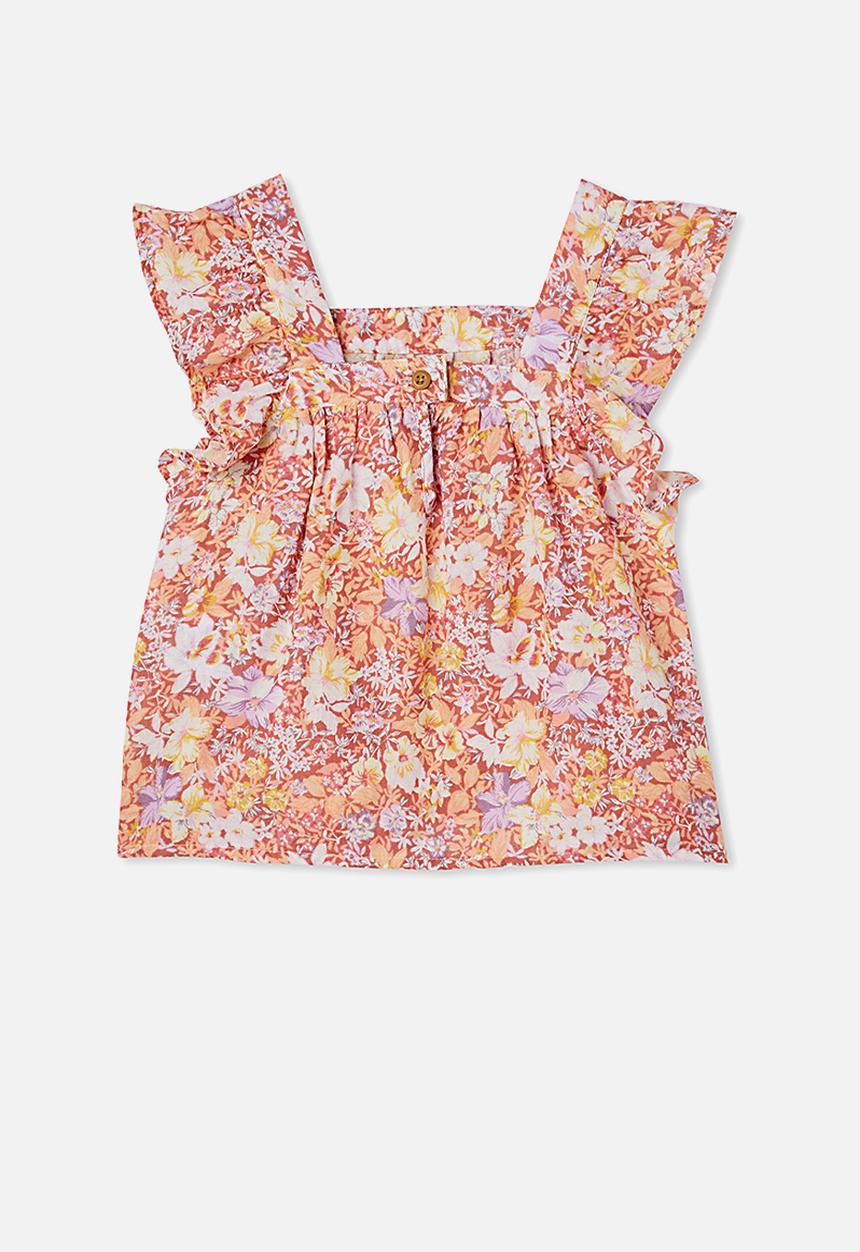 Cotton On - Perri ruffle sleeve top - multi 