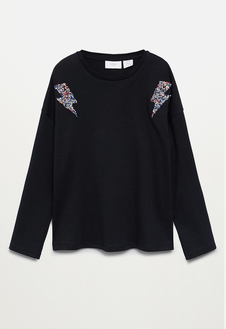 MANGO - Rock long sleeve tee - black