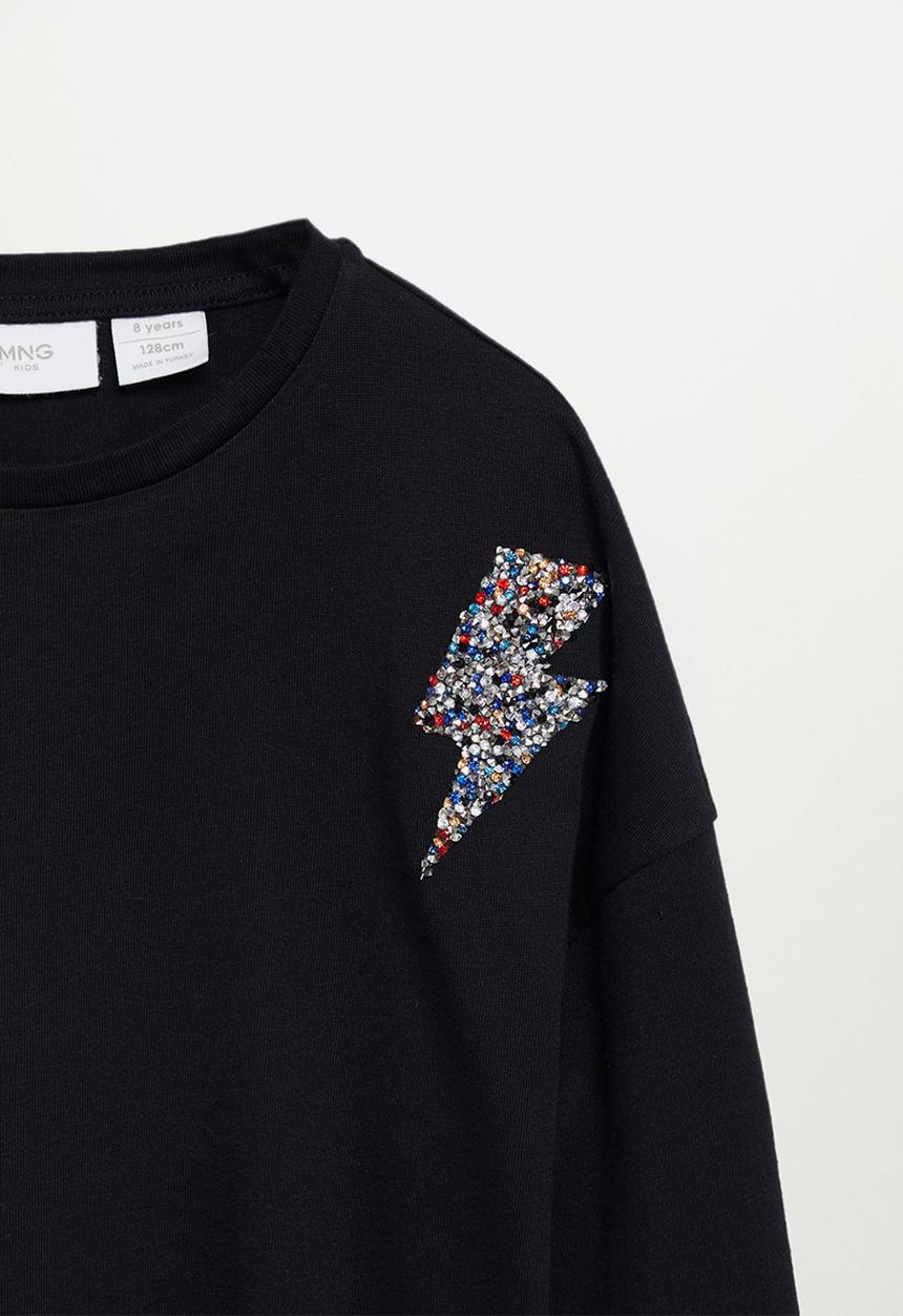 MANGO - Rock long sleeve tee - black